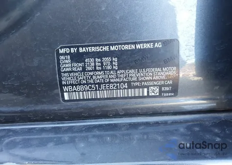 2018 BMW 330I z USA, uszkodzony, nr VIN WBA8B9C51JEE82104